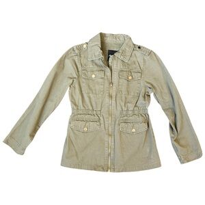Me Jane Medium Kids Utility Jacket - Olive Green Military Y2K